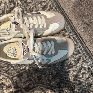 Back 70s Gray and White Classic Low-Top Sneakers. Only worn a few times.
